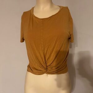 Gaze Yellow Tie Front Short Sleeve Tee